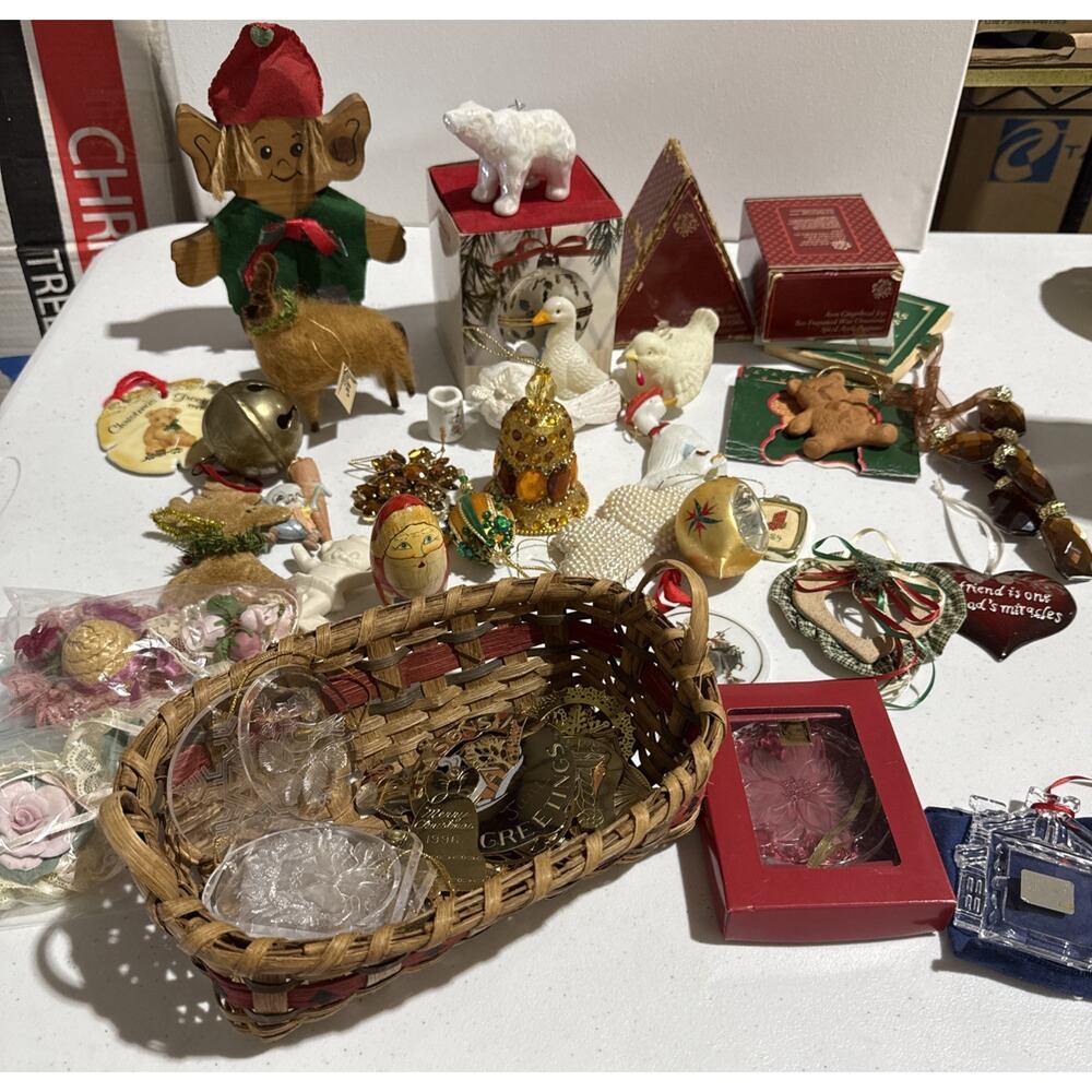 Large Vintage Christmas Ornament Lot – Mikasa, Avon, Formalities & More
